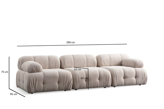Atelier Del Sofa Petite 3 - Sofá Esquinero Crema 290x160 cm